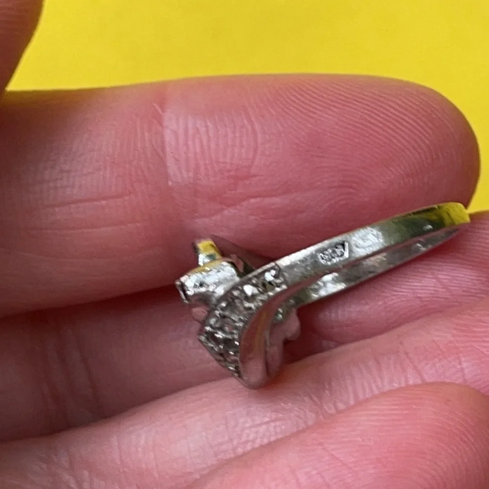 Antique sterling silver ring with Marcasite and genuine crystals